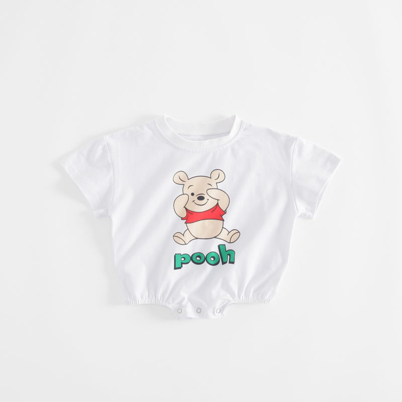 White Baby Romper With Pattern