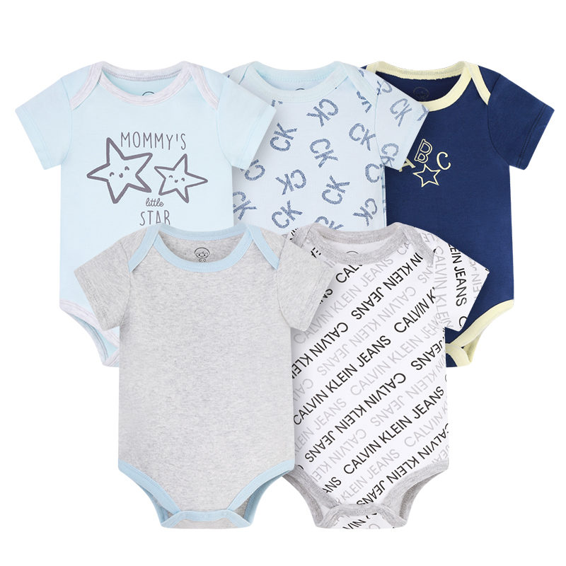 Baby Romper Suits 5Pcs With Cute Print