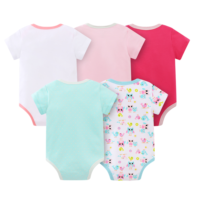 Baby Romper Suits 5Pcs With Cute Print