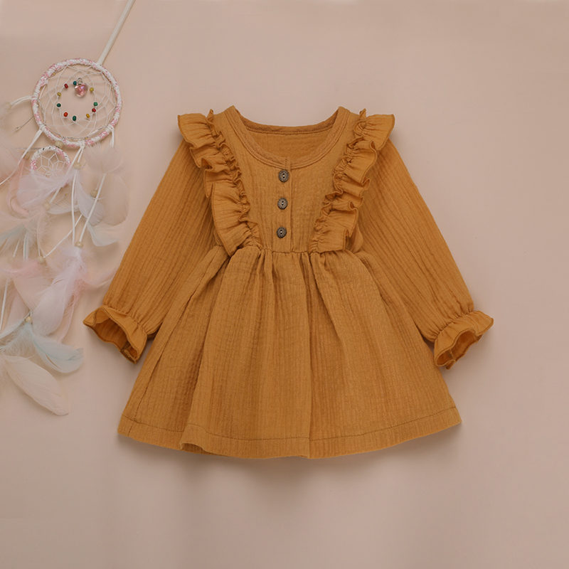 Dress For Baby Girl Plain Dyed Clothes