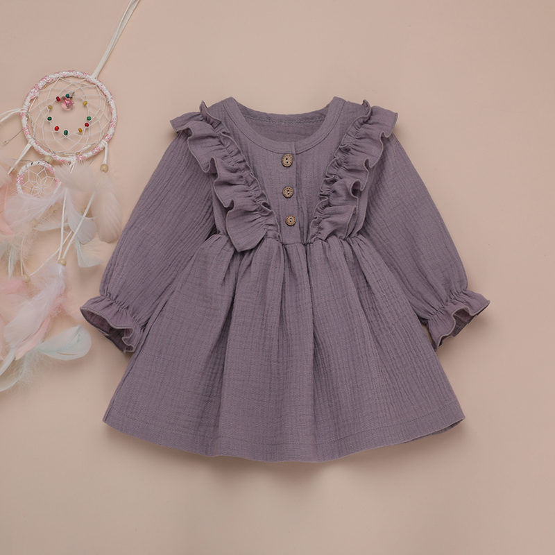 Dress For Baby Girl Plain Dyed Clothes