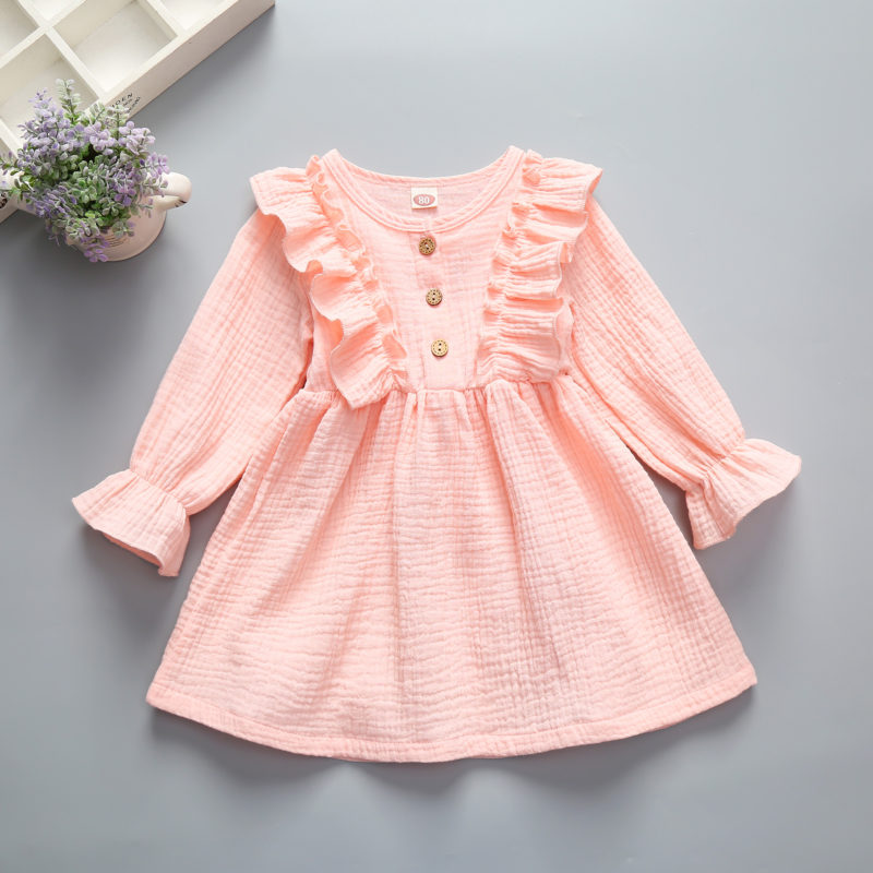 Dress For Baby Girl Plain Dyed Clothes