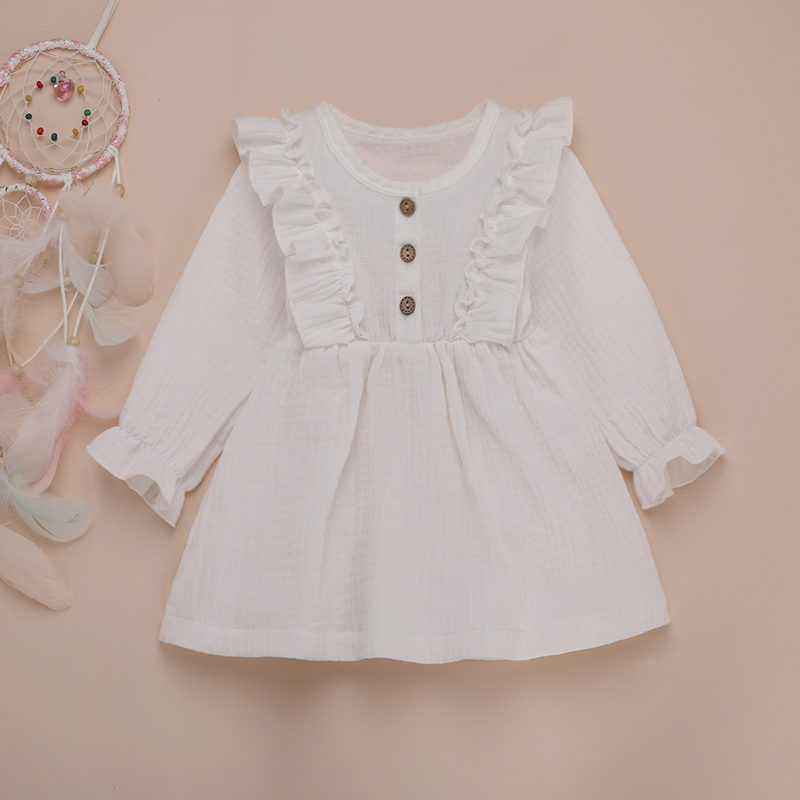 Dress For Baby Girl Plain Dyed Clothes