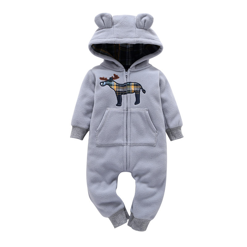 Newborn Jumpsuit Fleece Hooded Baby Clothes