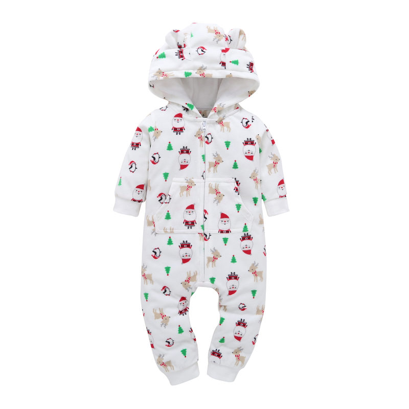 Newborn Jumpsuit Fleece Hooded Baby Clothes