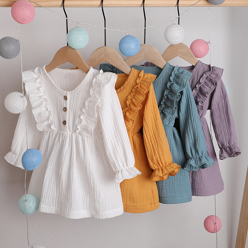 Baby Girl Dress Plain Dyed Clothes