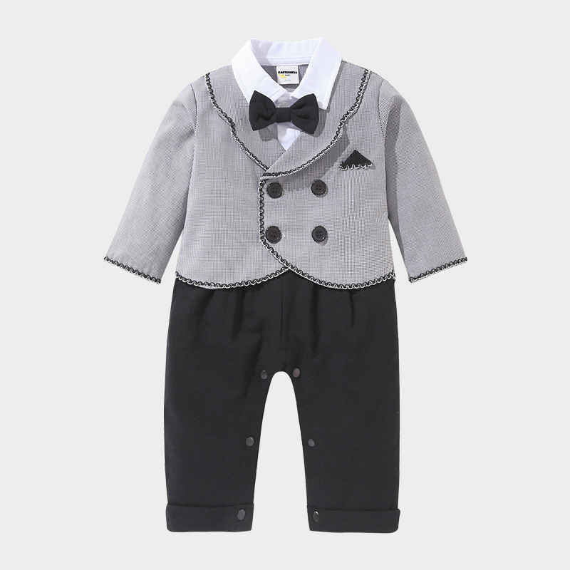 Newborn Jumpsuit Long Sleeve Gentleman Style