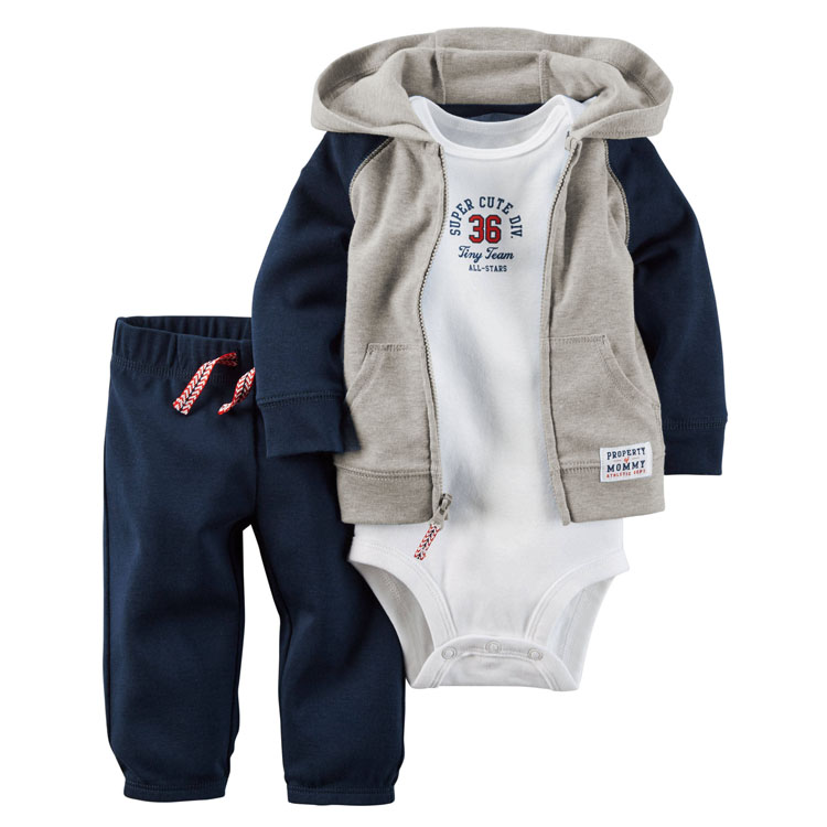 Baby Hooded Romper Unisex 3Ps Set