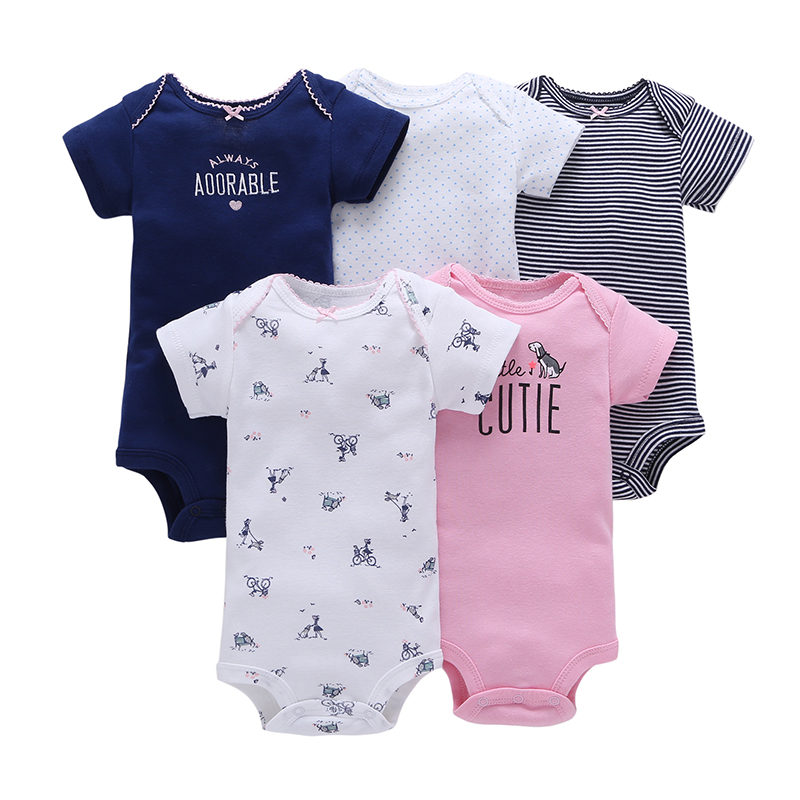 Short Sleeve Romper Baby 5 Pcs Set