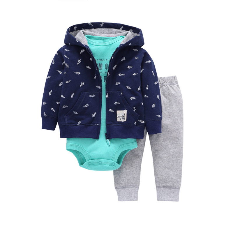 Baby Hooded Romper Unisex 3Ps Set