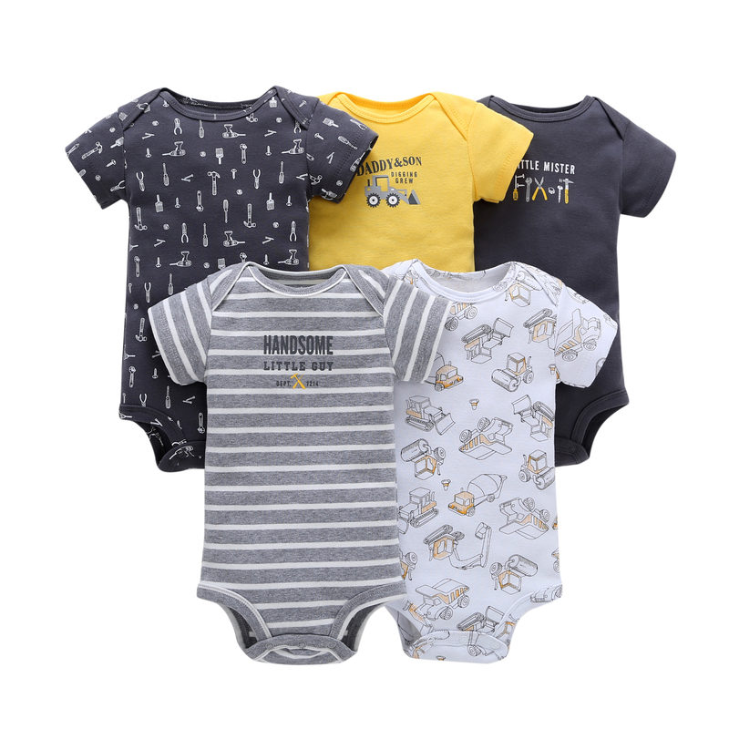 Short Sleeve Romper Baby 5 Pcs Set